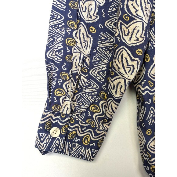 Vintage Segrets Sun Prints Womens Blouse Medium 100% Rayon Purple Multi Leaves - Picture 6 of 9